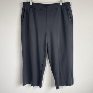 Eileen Fisher Washable Flex Ponte Wide-Leg Pants Pull-On XL Gray Preppy Office